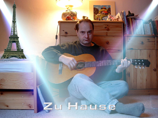 Zu Hause mit Gitarre